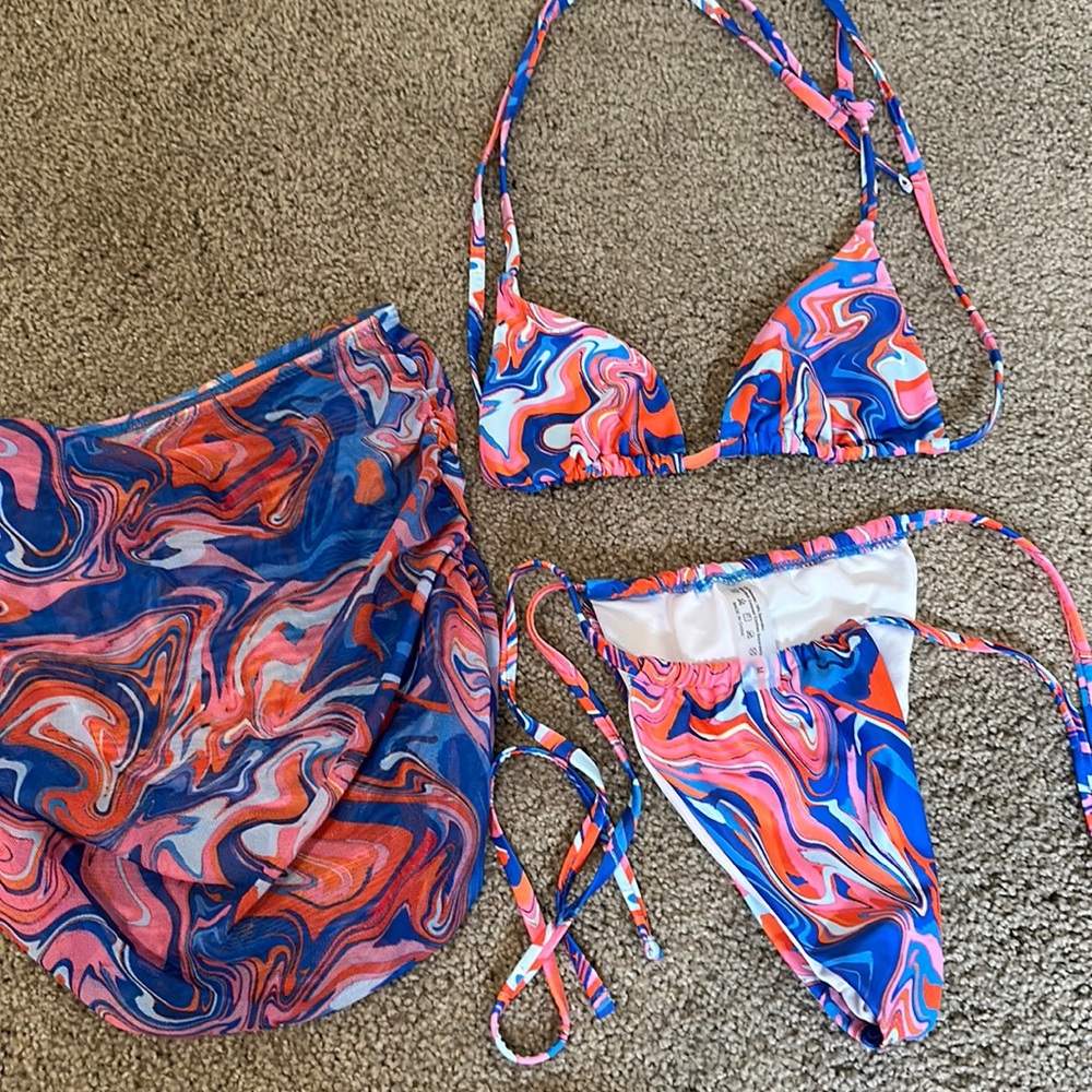 Shein NWOT bikini set and coverup